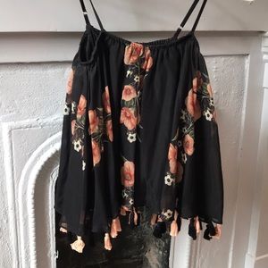 Floral print flirty tank